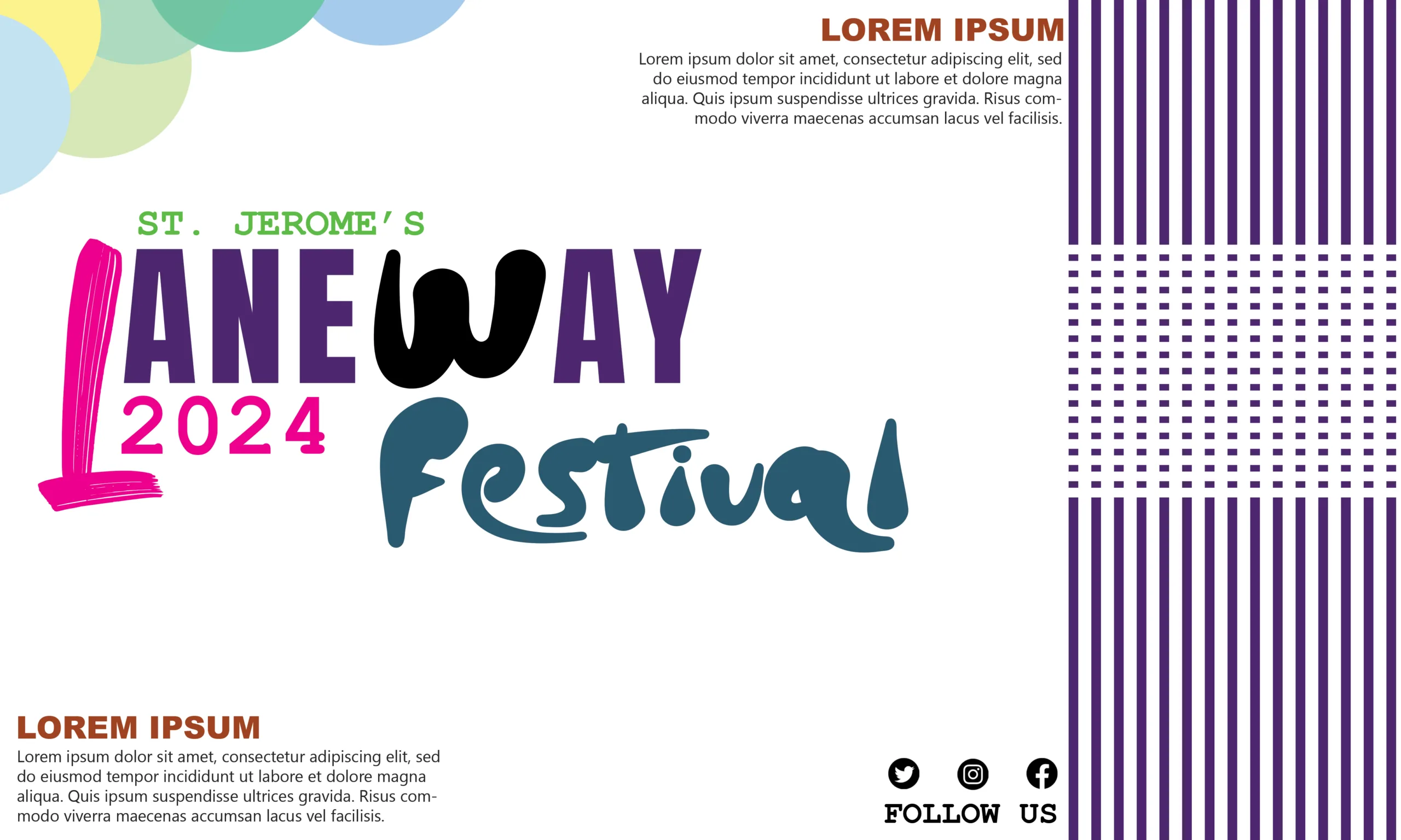 Download editable free PSD banner design Laneway Festival banner