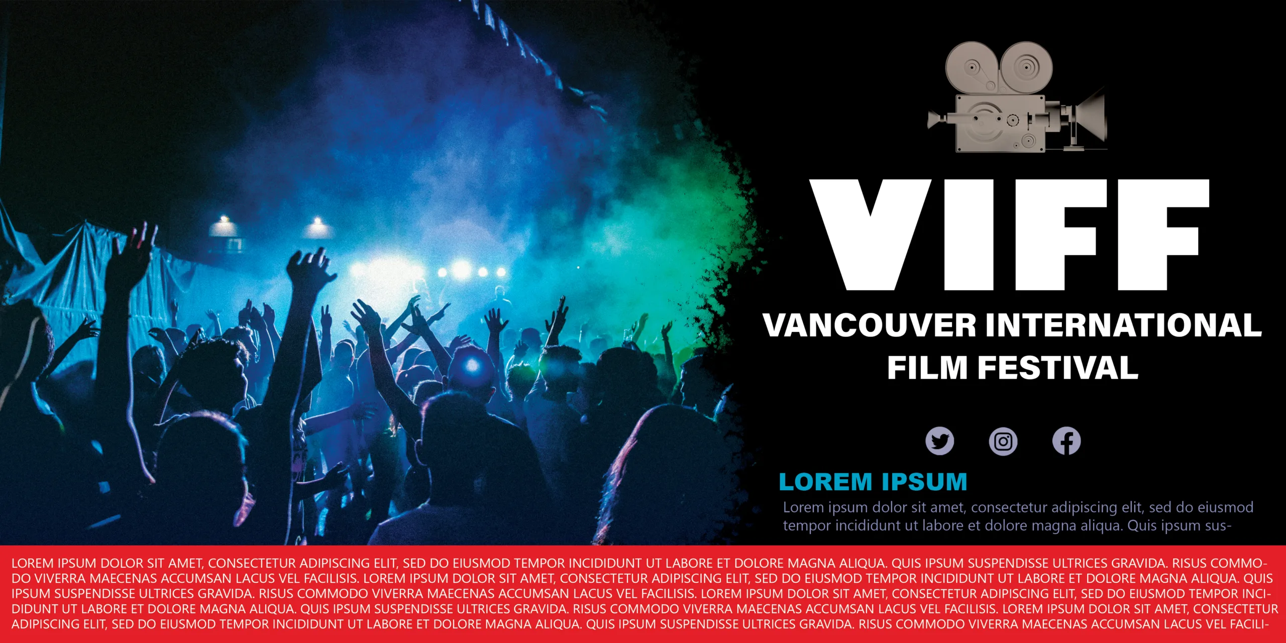 Download free PSD Vancouver International Film Festival banner design