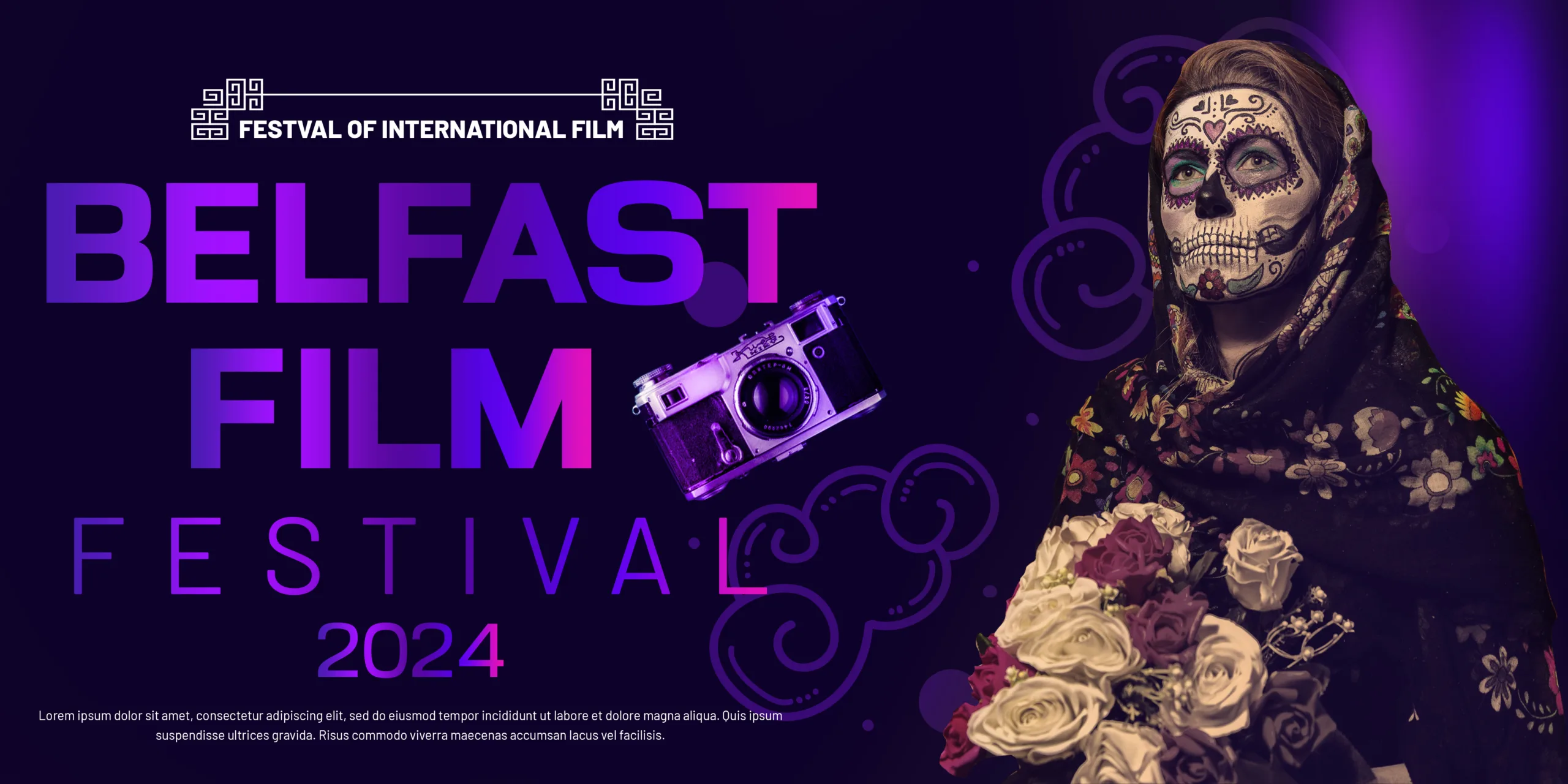 download Belfast Film Festival banner Photoshop design free