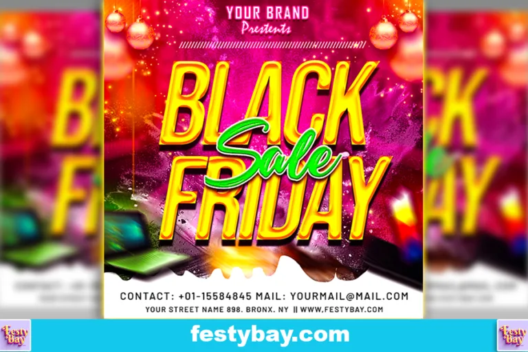 Black Friday Written as heading in the middle seems like a Social Media Poster Design