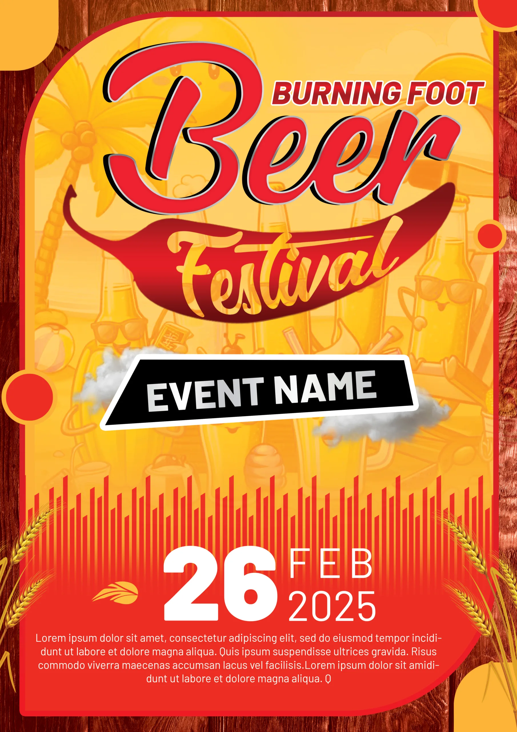 Burning Foot Beer Festival free PSD poster design