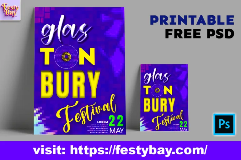 Get editable PSD poster Glastonbury Festival 2025