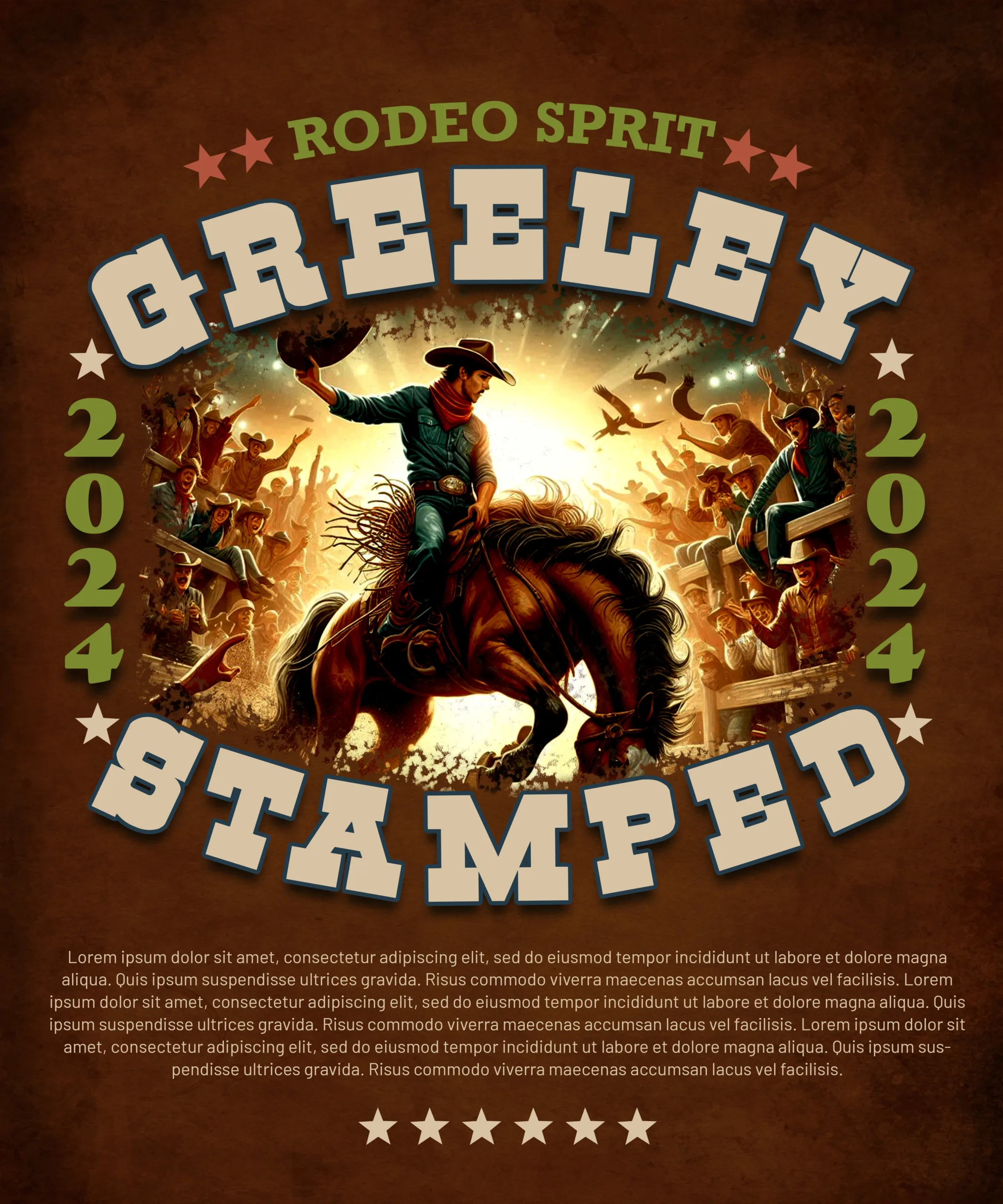 Free PSD t-shirt design Greeley Stampede festival 224