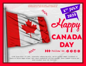 Happy Canada day Poster design free PSD design