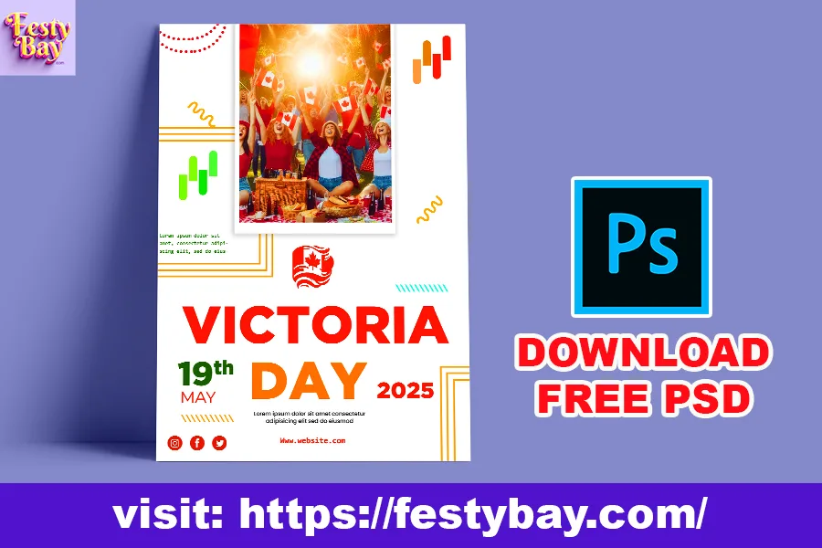 Free psd featuring Happy Victoria day + spring festivals