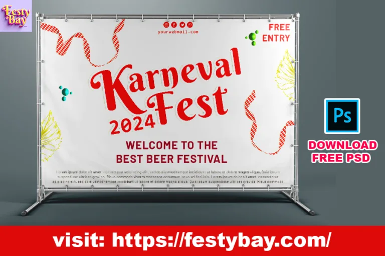 Karneval 2024 fully customizable PSD banner