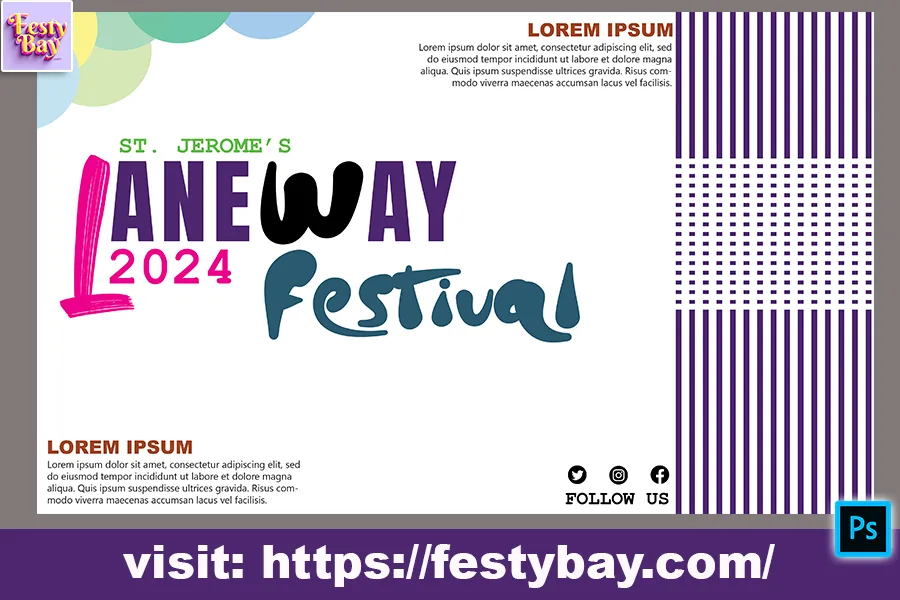 Free PSD Template for St. Jerome’s Laneway Festival