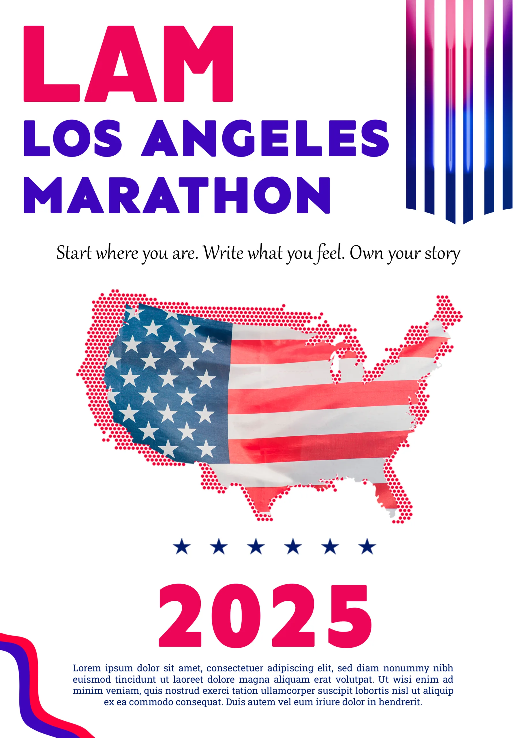 download free PSD poster design for Los Angeles Marathon