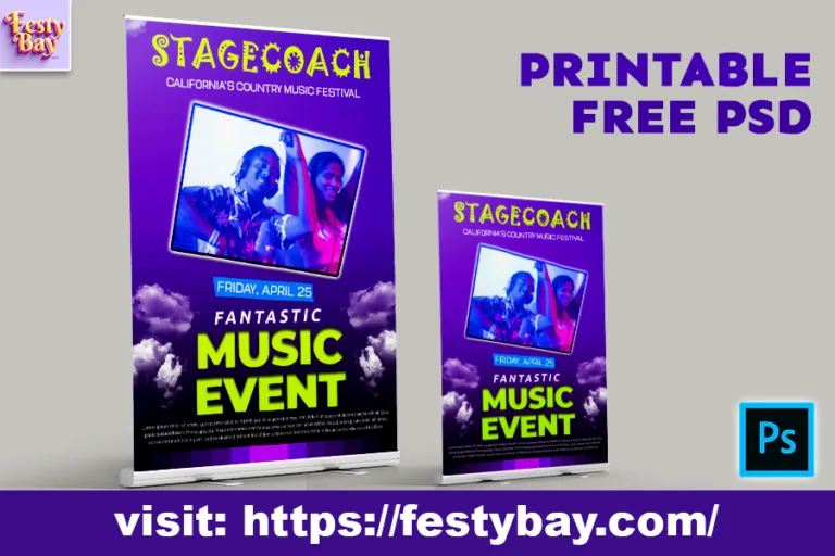 download free PSD music festival poster design