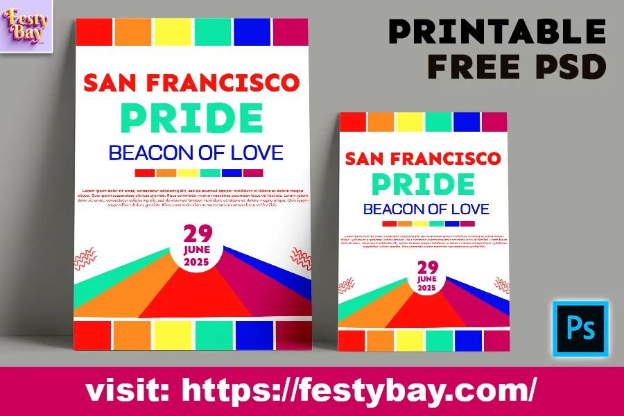 download free PSD San Francisco Pride poster