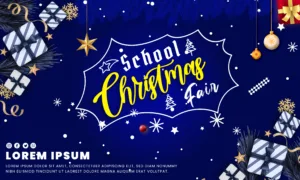 fully editable PSD School Christmas Banners