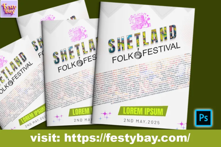 Free PSD Vector | Shetland Folk Music Festival Poster 2025