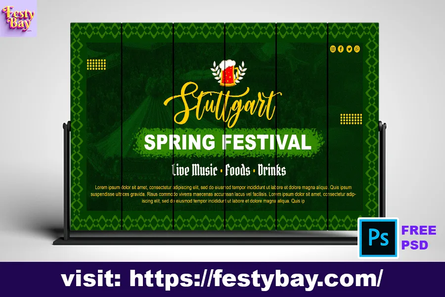 Stuttgart Spring Festival 2024 fully editable banner