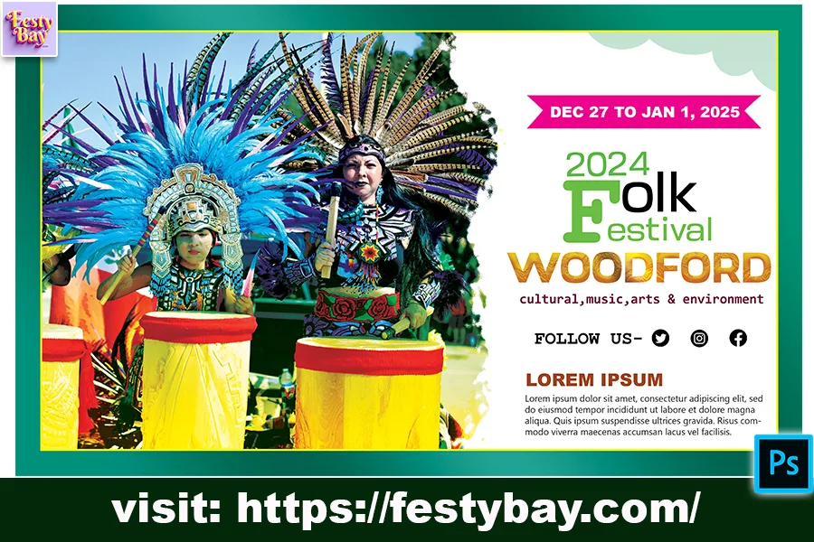 free psd banner design Woodford Folk Festival