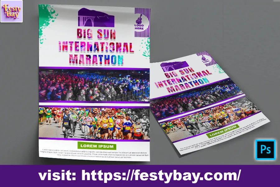 Free Vector | Event Poster | Big sur international marathon 2025