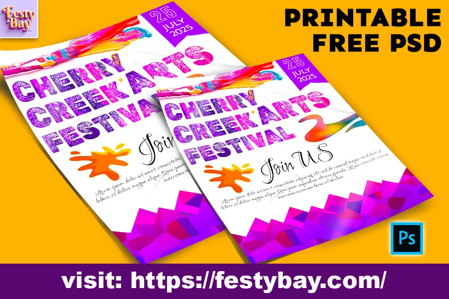 Download PSD festival poster design | cherry creek arts festival 2024