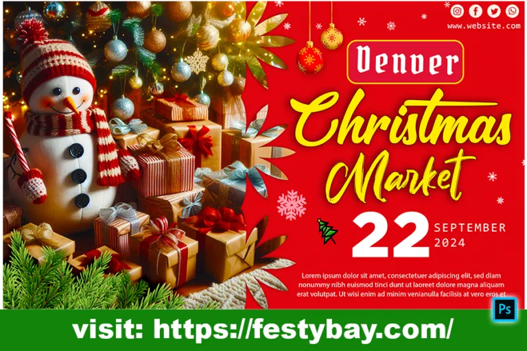 Christmas banner for Denver Christmas market fully editable