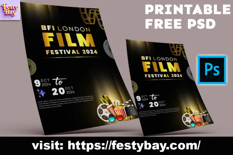 a couple of posters with text and images BFI film festival poster fully editable poster design