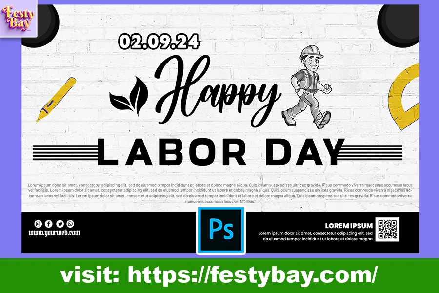 a banner for a happy labor day