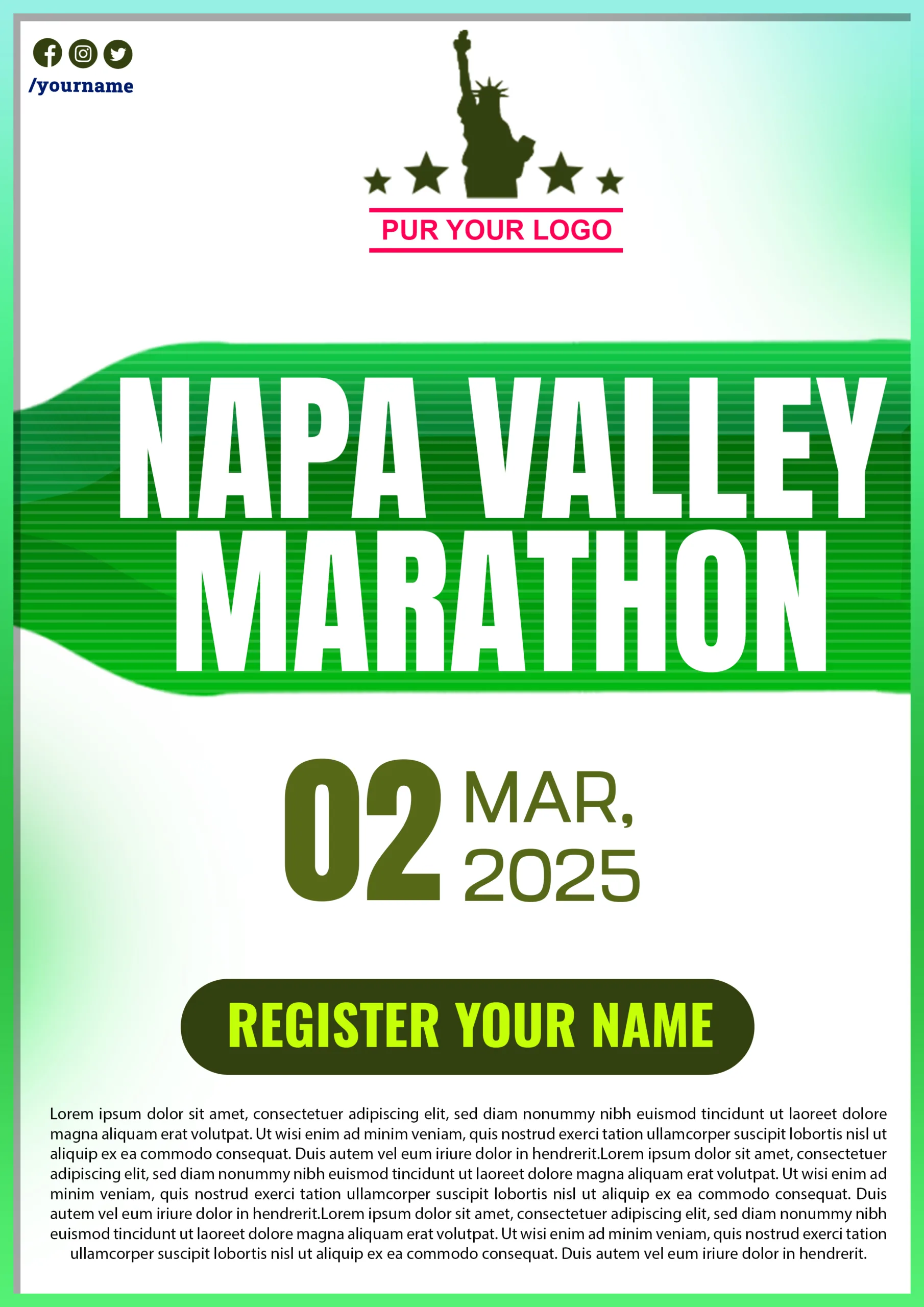 download free PSD poster design napa valley marathon