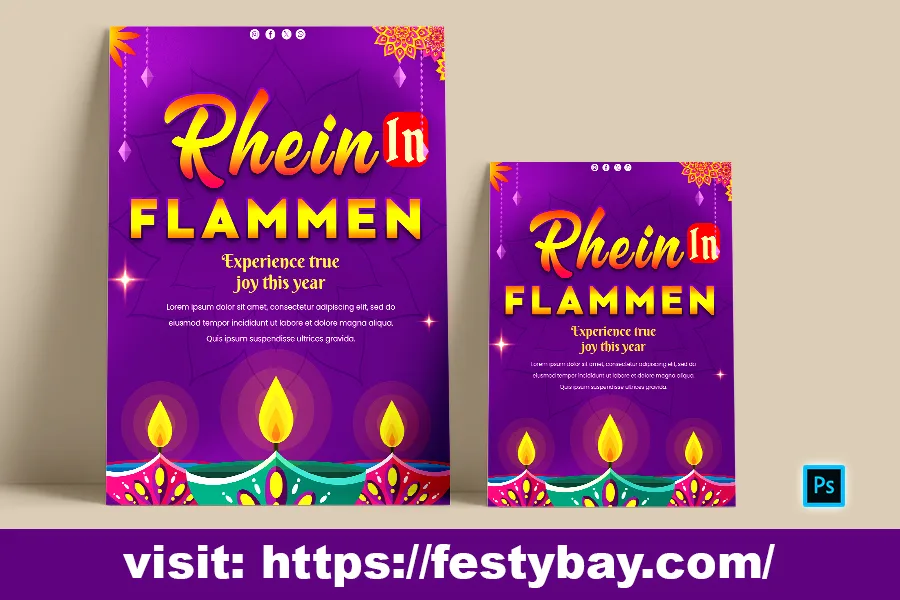 Free editable PSD poster Rhein in Flamen