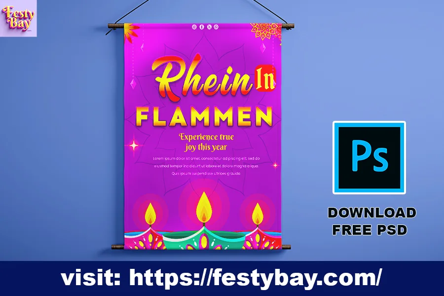 Rhein in flamen PSD poster design