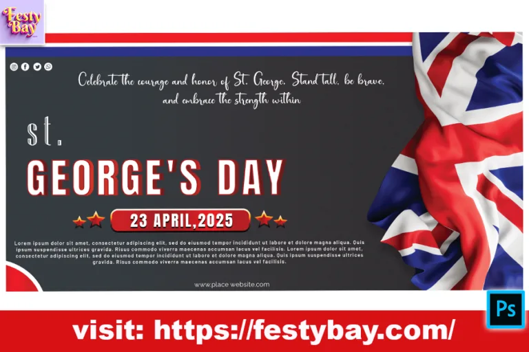 Free editable St. George’s day festival banner design