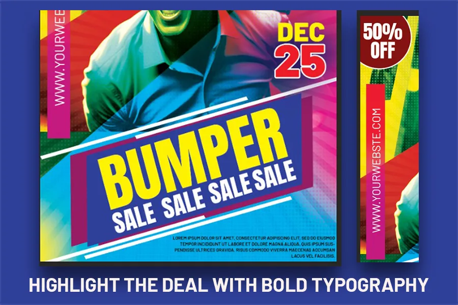 Bumper Sale Poster BOLD Typography Screen Shot jpg festybay