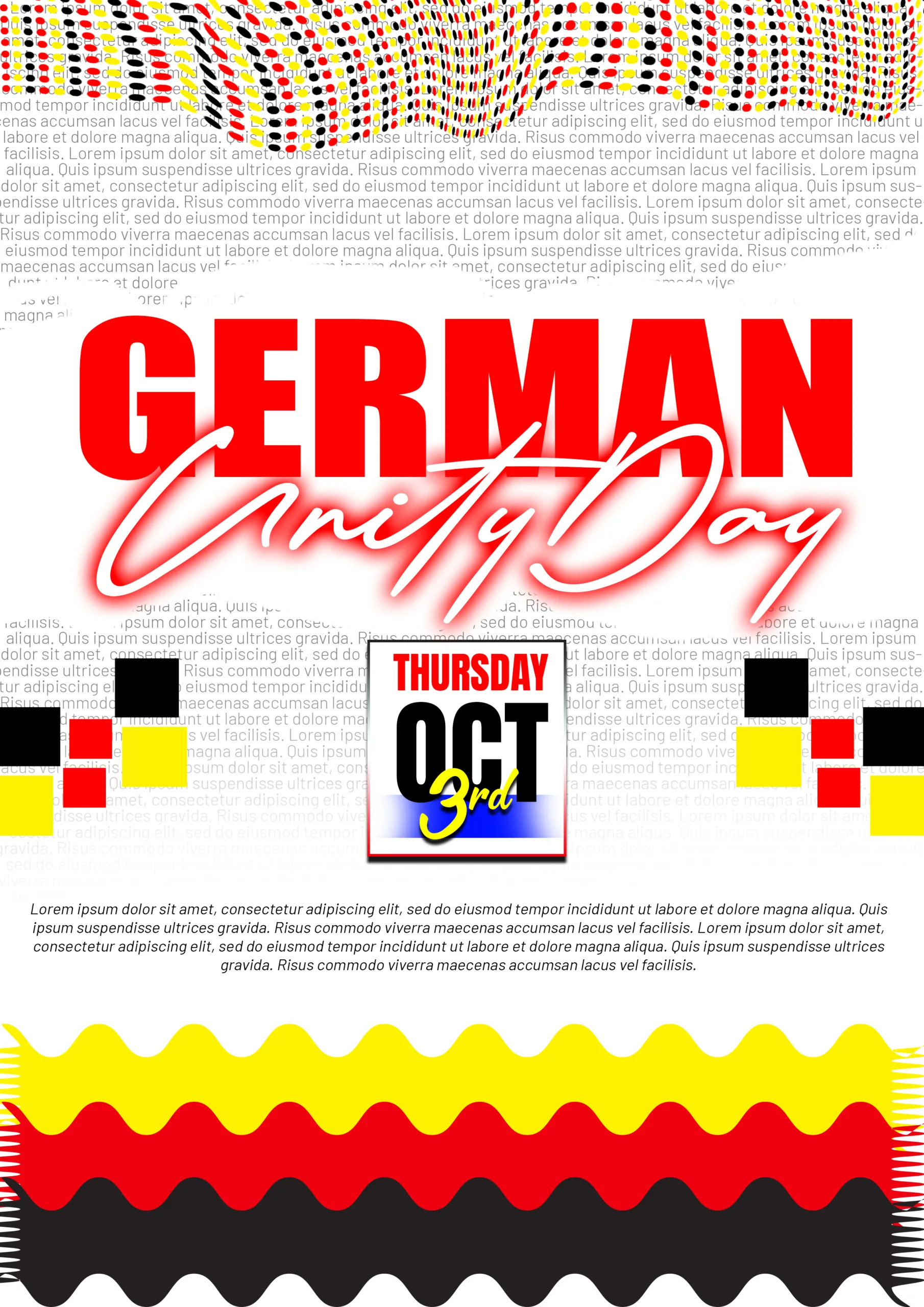 in a white background German unity day written in the heading. Date and other some details also given seems to be a template