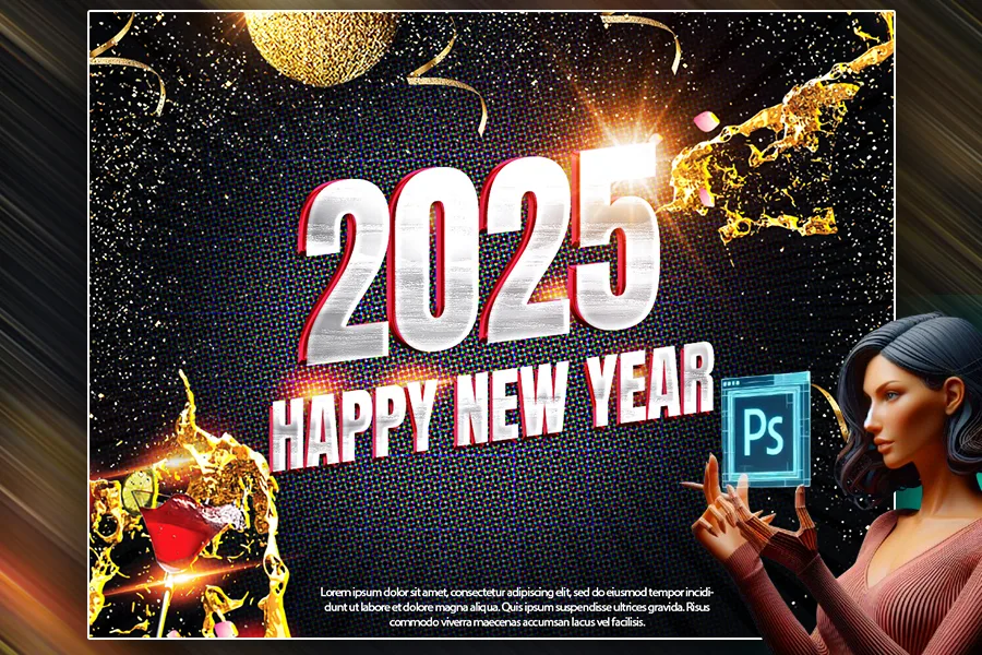 New year Background vibrant custom PSD background