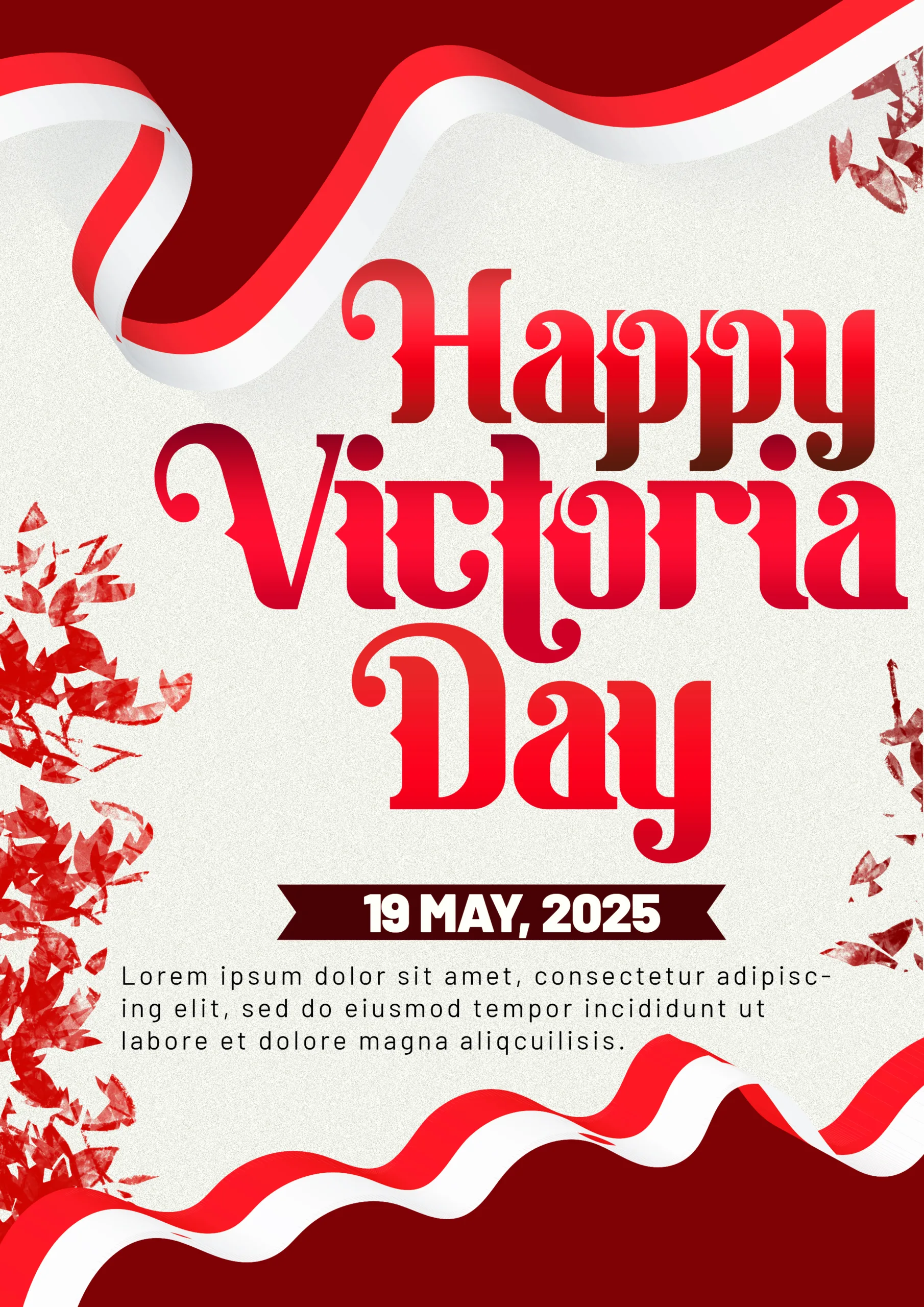 In a white Paper red theme with in the middle written Victoria Day 2024.