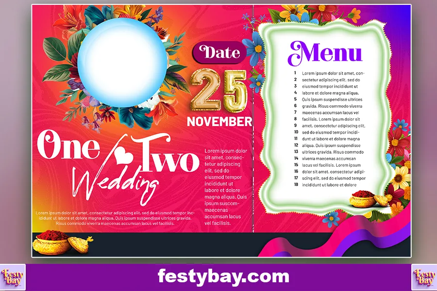 wedding menu card design