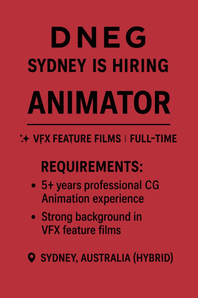 DNEG SYDNEY ANIMATOR festybay