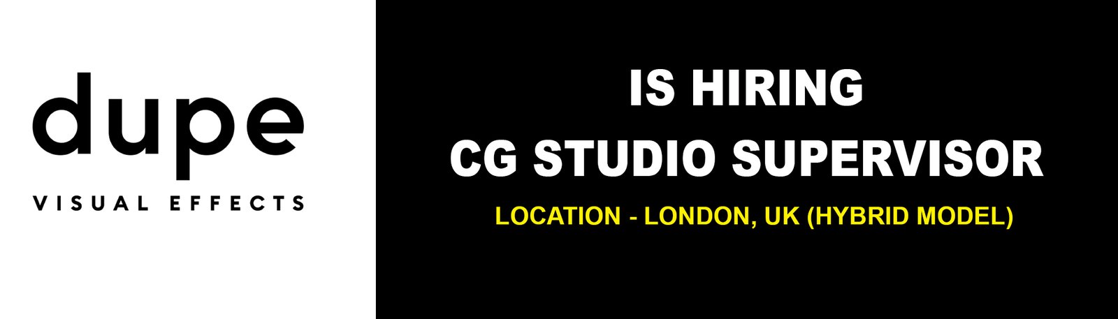 CG Studio Supervisor Job at Dupe VFX, London, UK % festybay CG Studio Supervisor job_dupe vfx