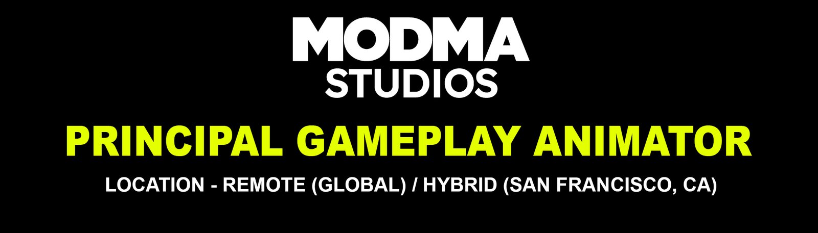 Principal Gameplay Animator Jobs, Modma Studios | San Francisco % festybay Principal Gameplay Animator Jobs_Modma Studios_banner