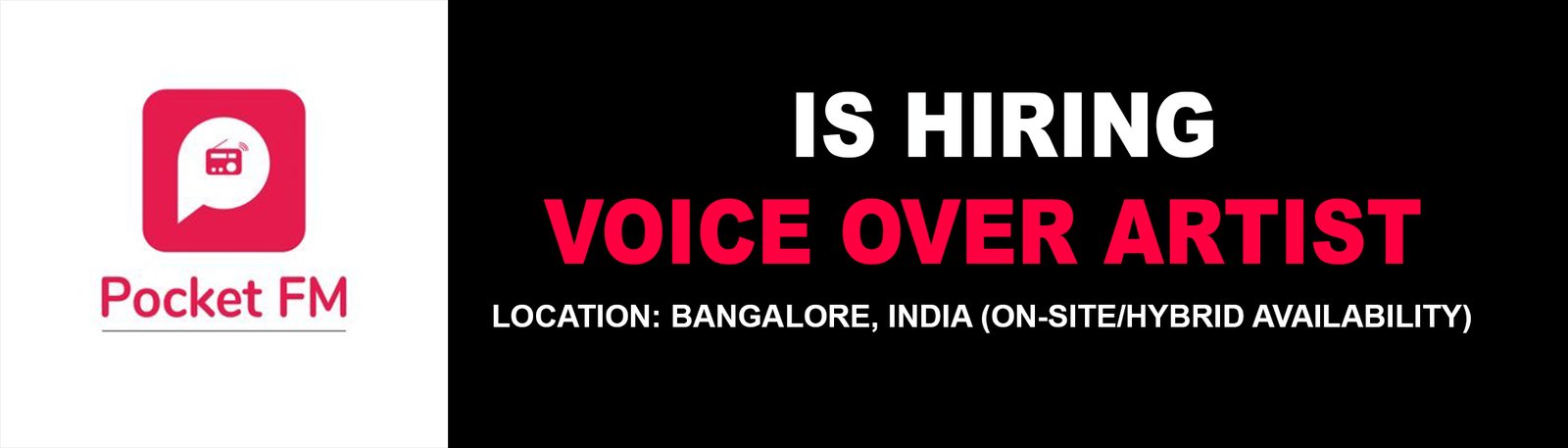 voice over artist jobs bangalore_Pocket Fm