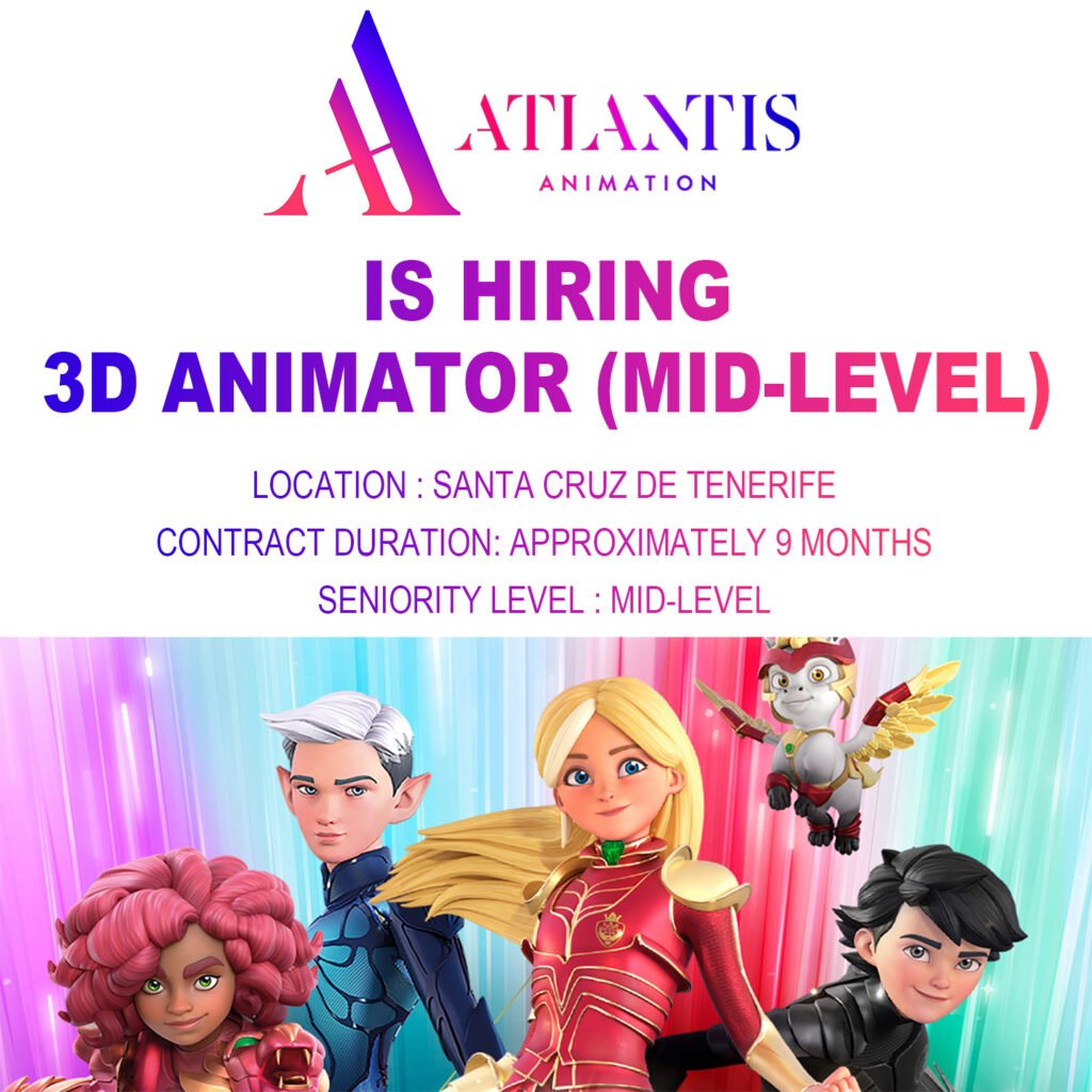 Atlantis Animation hiring 3D Animator (Mid-Level), Spain