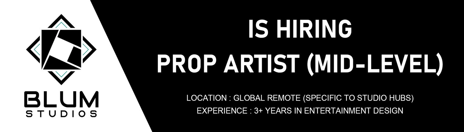 Blum Studios hiring Prop Artist, Remote 2026