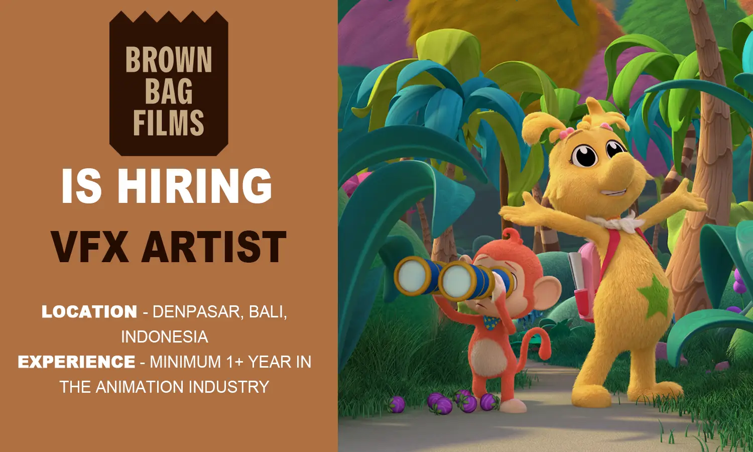 Brown Bag Films Bali hiring VFX Artist (Mid-Level)