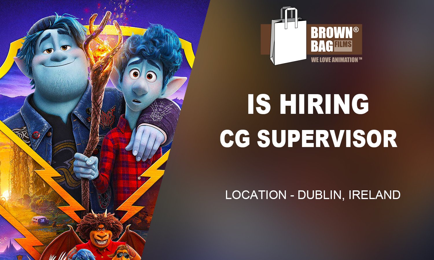 Brown Bag Films hiring CG Supervisor, Dublin