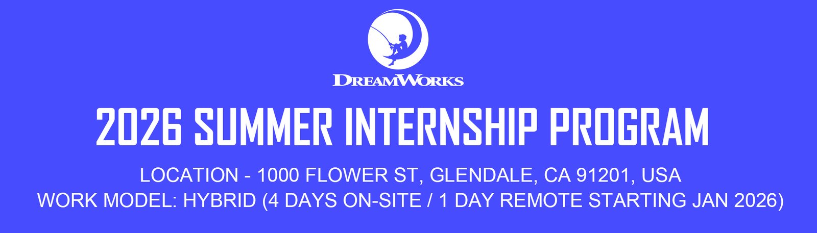 DreamWorks Animation 2026 Summer Internship Program
