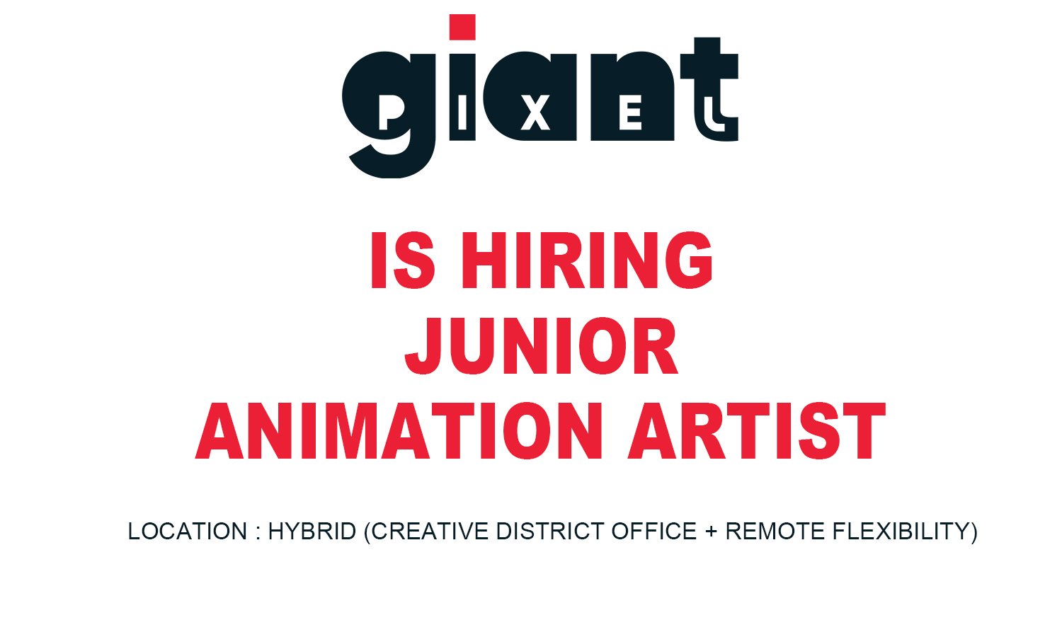 Giant Pixel Studios hiring Junior Animation Artist, 2026