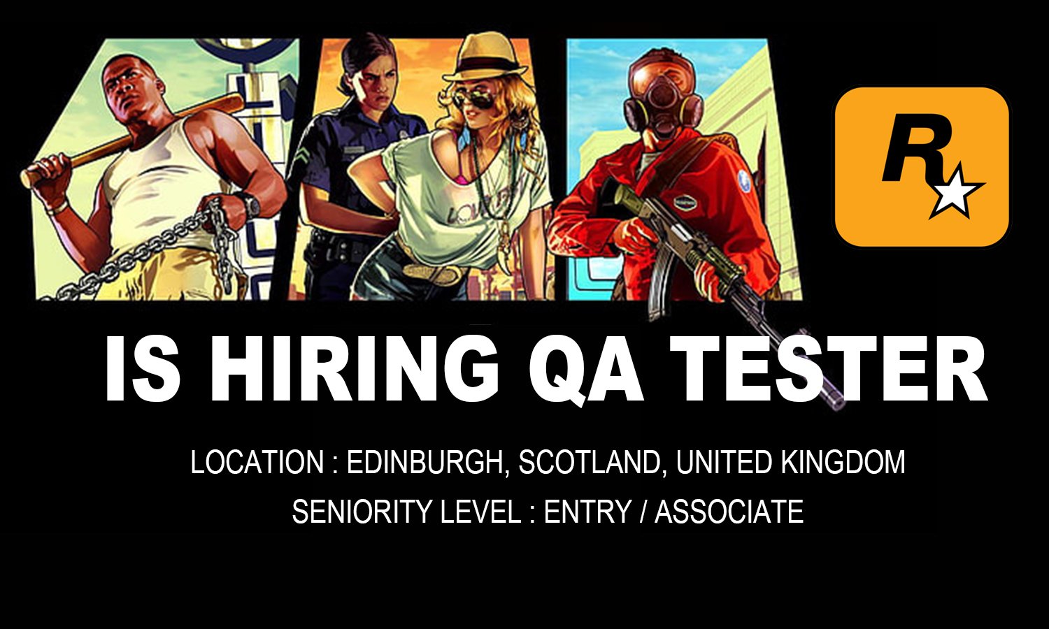 Hiring QA Tester Functionality at – Rockstar North, 2026