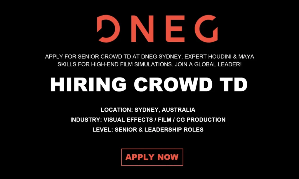Hiring Senior Crowd TD DNEG Sydney