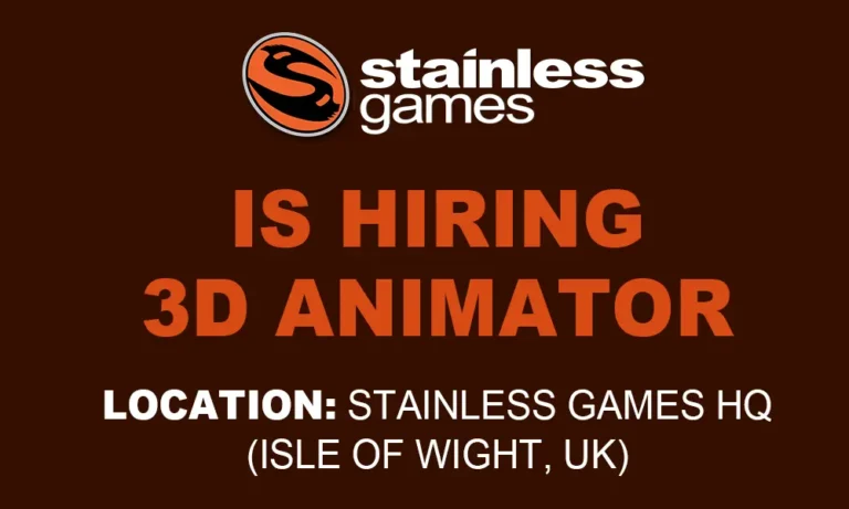 Job opening 3D Animator at Stainless Games