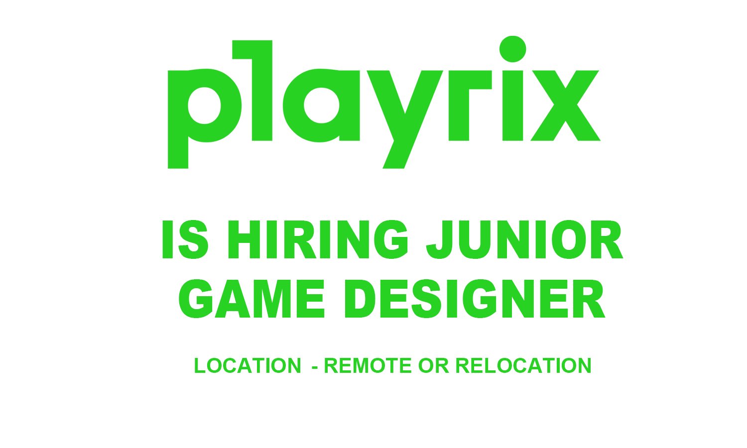 Junior Game Designer at Playrix, 2026