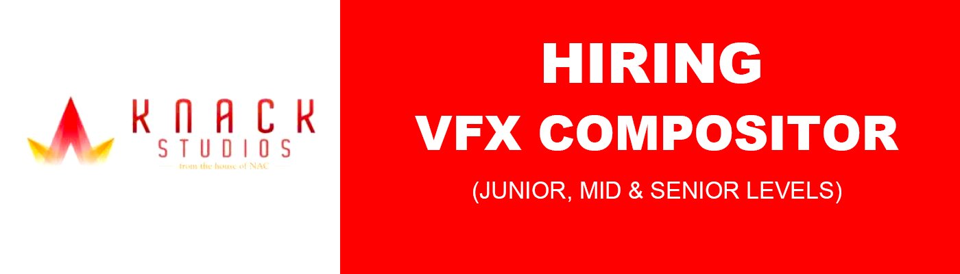 Knack Studios hiring VFX Compositor (all levels)