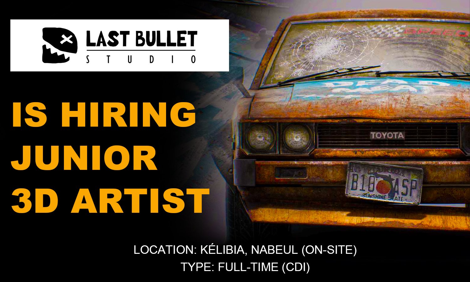 Last Bullet Studio is Hiring Junior 3D Artist, Nabeul