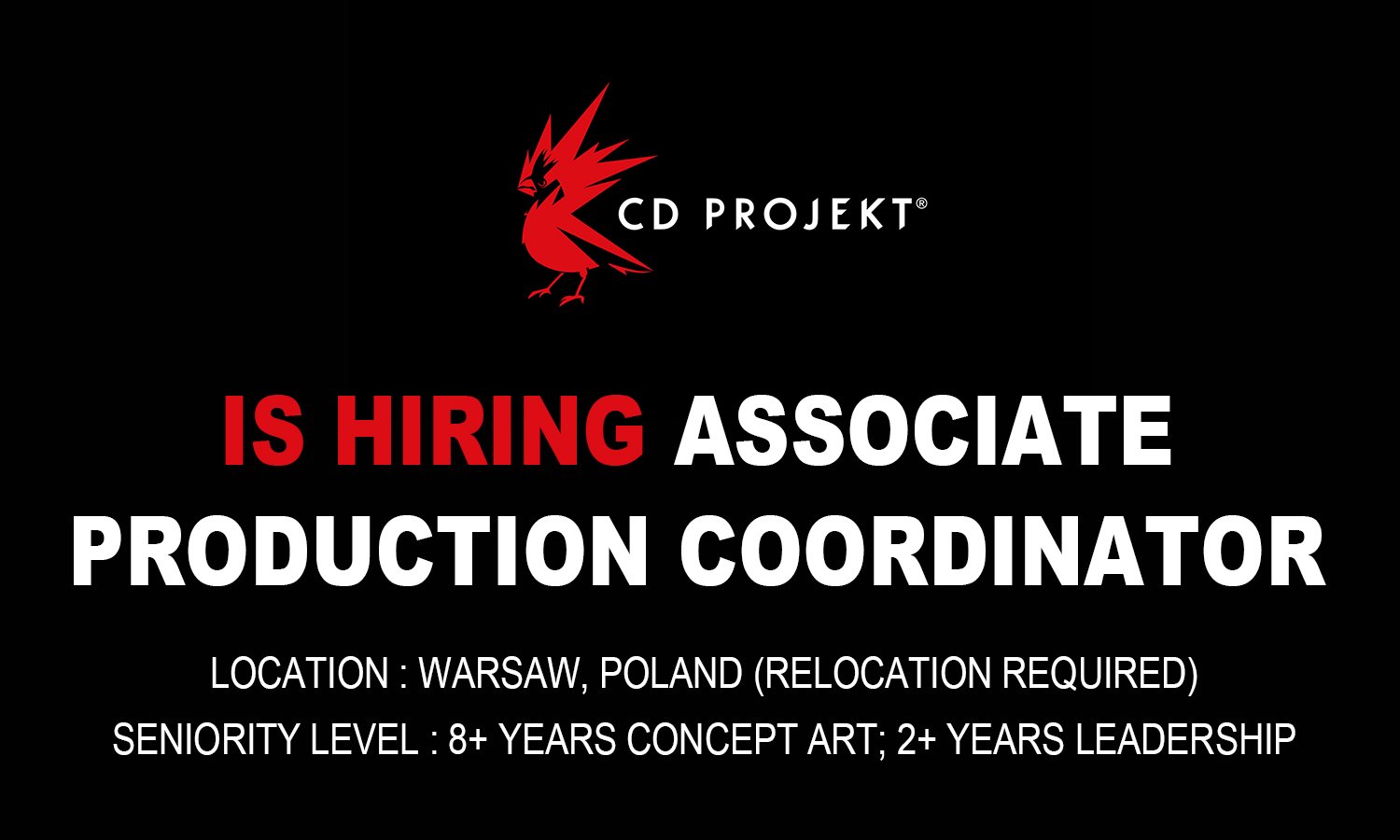 Lead Concept Artist at CD PROJEKT RED, Poland 2026