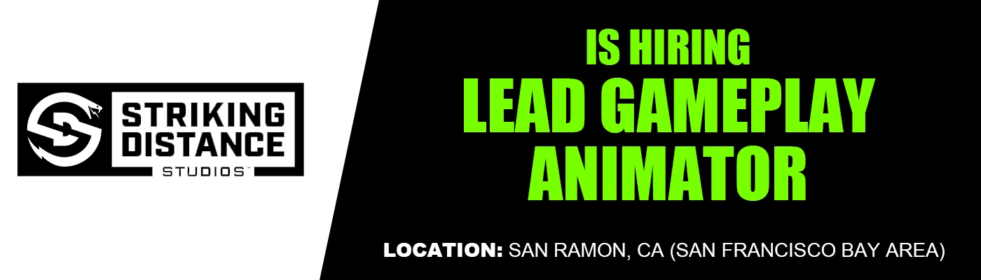 Lead Gameplay Animator at Striking Distance Studios banner